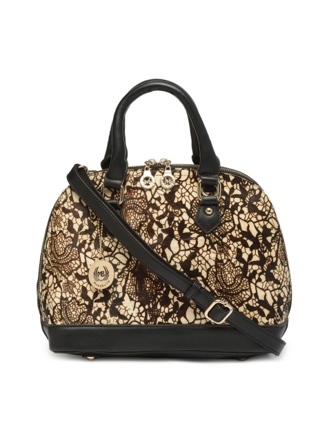 

Moedbuille Women Beige Solid Handheld Bag, Black