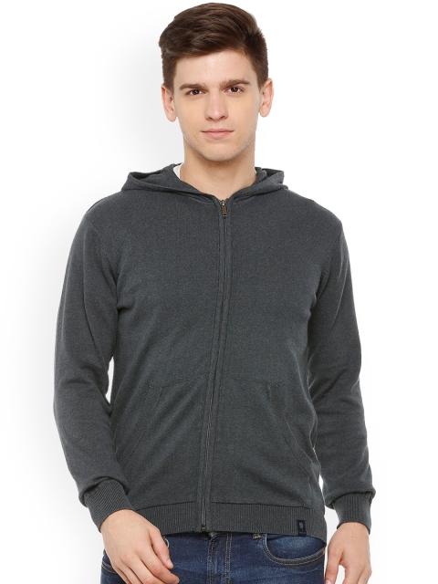 

Van Heusen Men Grey Solid Front- Open Sweater