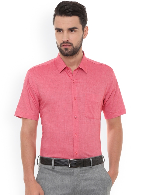 

Peter England Men Red Solid Slim Fit Casual Shirt