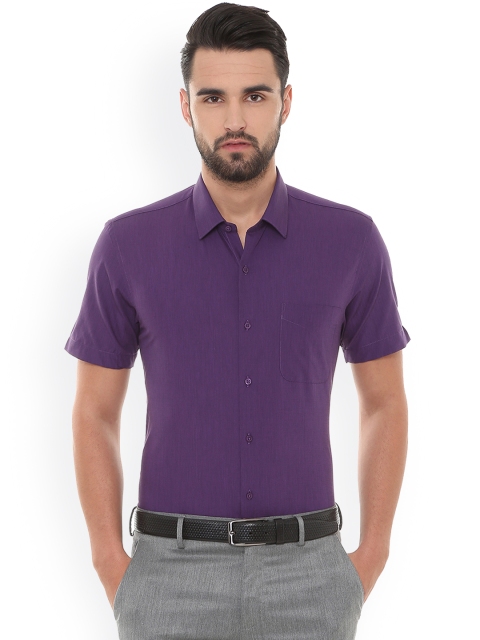

Peter England Men Purple Solid Slim Fit Casual Shirt