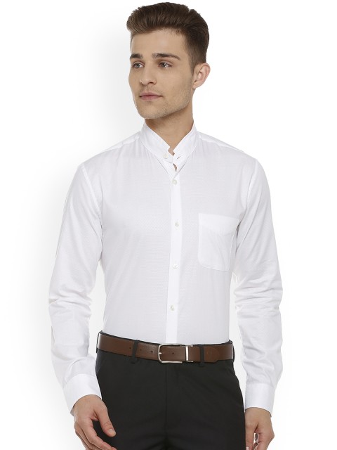 

Peter England Men White Solid Slim Fit Formal Shirt
