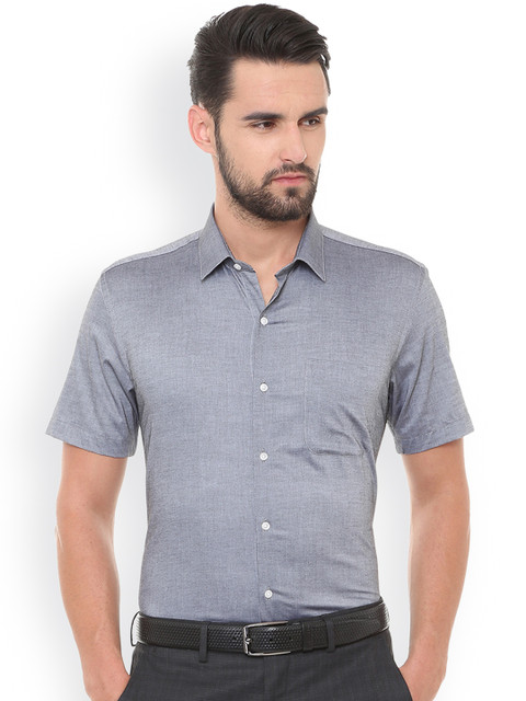 

Peter England Men Grey Solid Slim Fit Formal Shirt