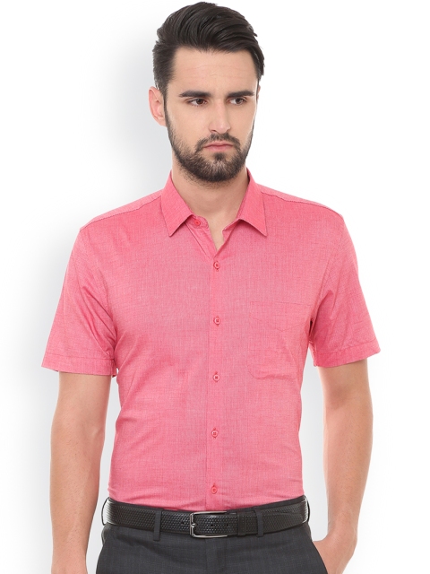 

Peter England Men Red Solid Slim Fit Casual Shirt