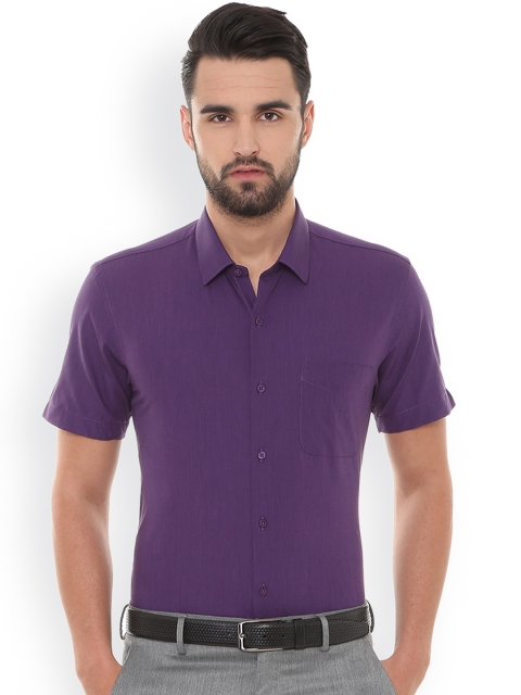 

Peter England Men Purple Solid Slim Fit Casual Shirt