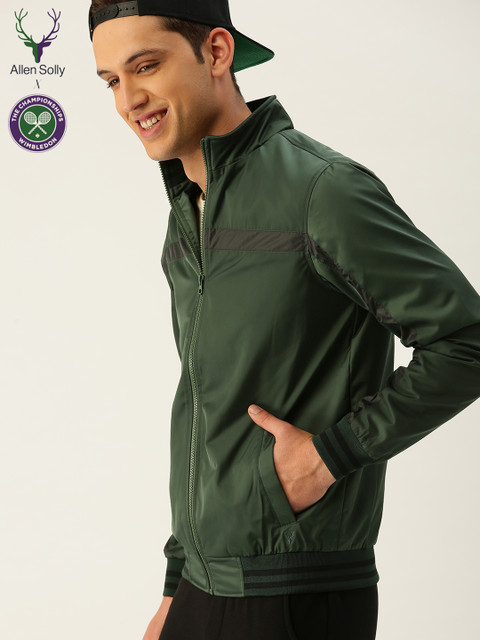 

Allen Solly Sport Men Green Solid Bomber