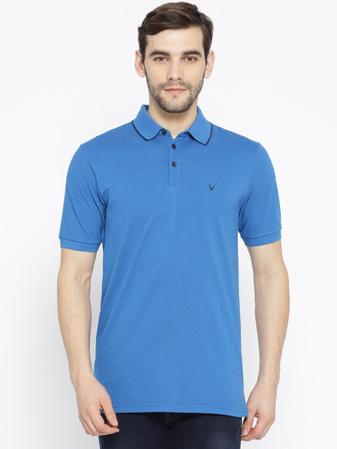 

Allen Solly Sport Men Blue Solid Polo Collar T-shirt