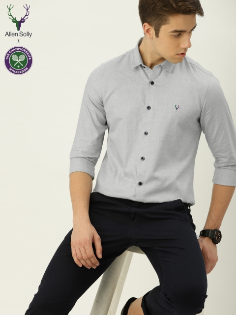 

Allen Solly Sport Men Grey Ultra Slim Fit Solid Casual Shirt