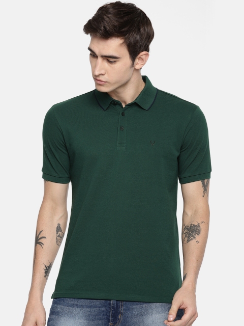 

Allen Solly Sport Men Green Solid Polo Collar T-shirt