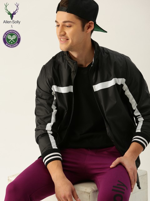 

Allen Solly Sport Men Charcoal Grey Solid Lightweight Bomber