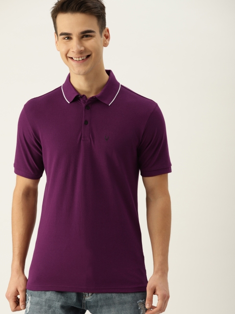 

Allen Solly Sport Men Purple Solid Polo Collar T-shirt