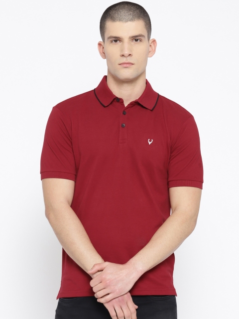 

Allen Solly Sport Men Maroon Solid Polo Collar T-shirt