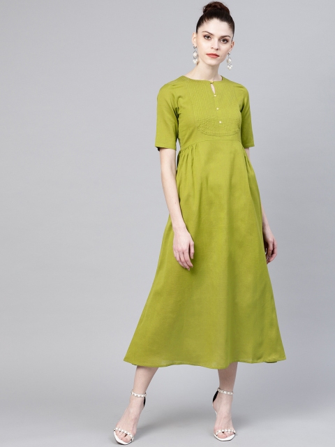 

GERUA Women Green Solid Maxi Dress