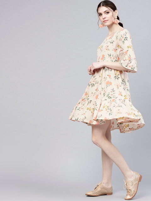 

GERUA Women Beige Printed A-Line Dress
