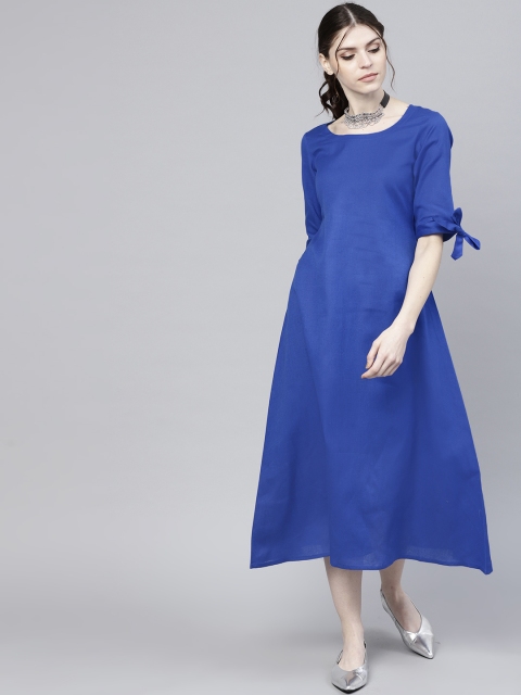 

GERUA Women Blue Solid A-Line Dress