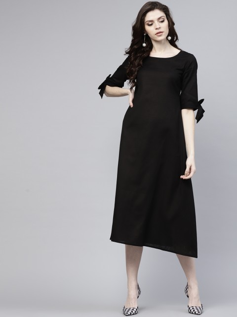 

GERUA Women Black Solid A-Line Dress