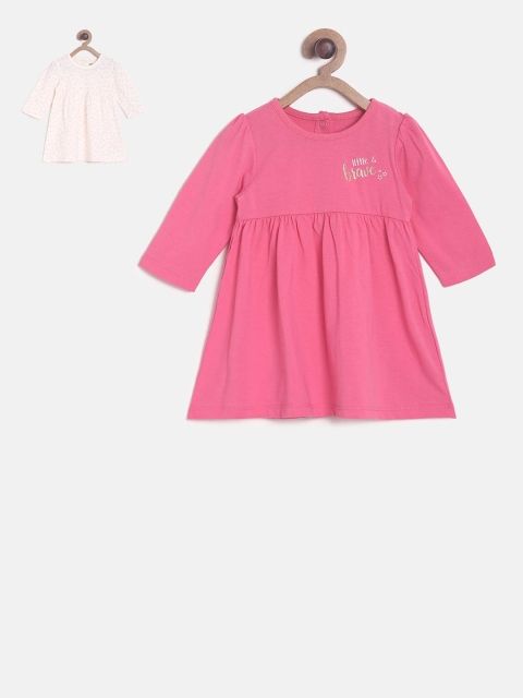 

MINI KLUB Girls Pink Solid A-Line Dress