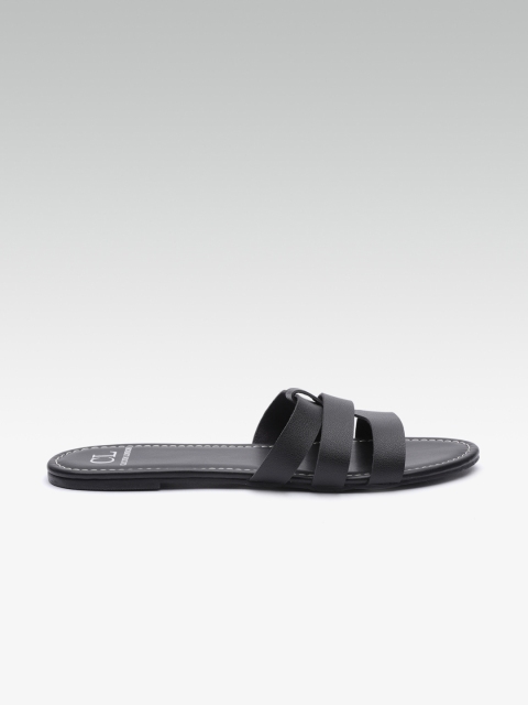 

Carlton London Women Black Solid Open Toe Flats