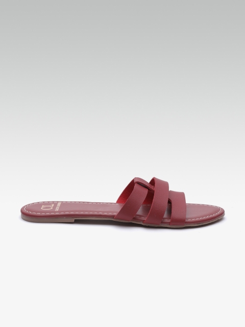 

Carlton London Women Maroon Solid Open Toe Flats
