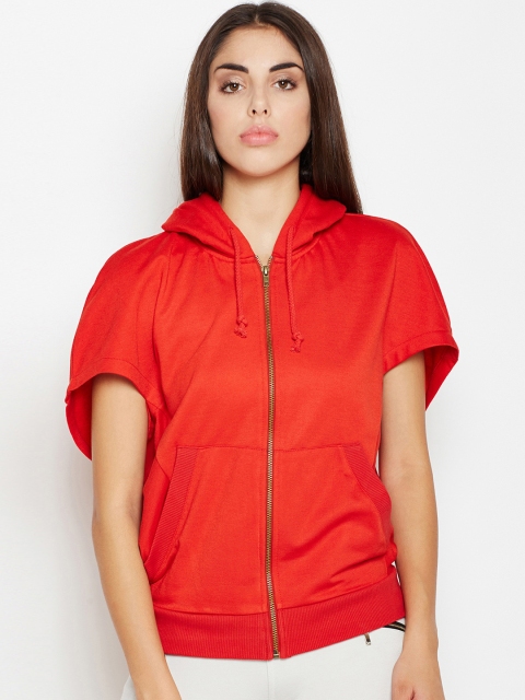 

Oxolloxo Women Red Solid Bomber Jacket