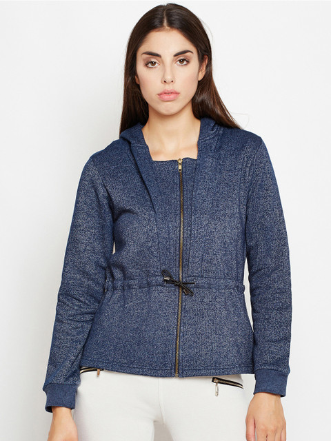 

Oxolloxo Women Navy Blue Solid Hooded Parka Jacket