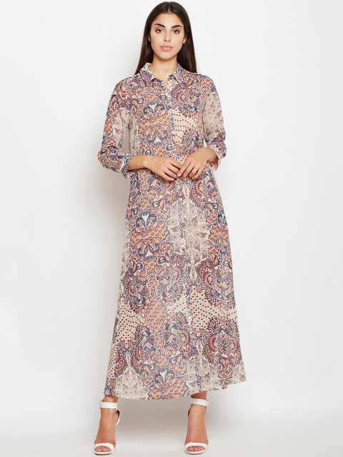 

Oxolloxo Women Beige Printed Maxi Dress