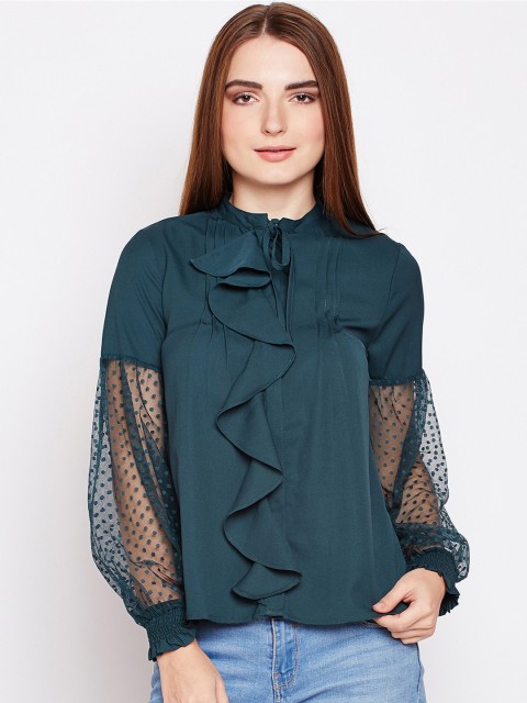 

Oxolloxo Women Teal Green Solid Top