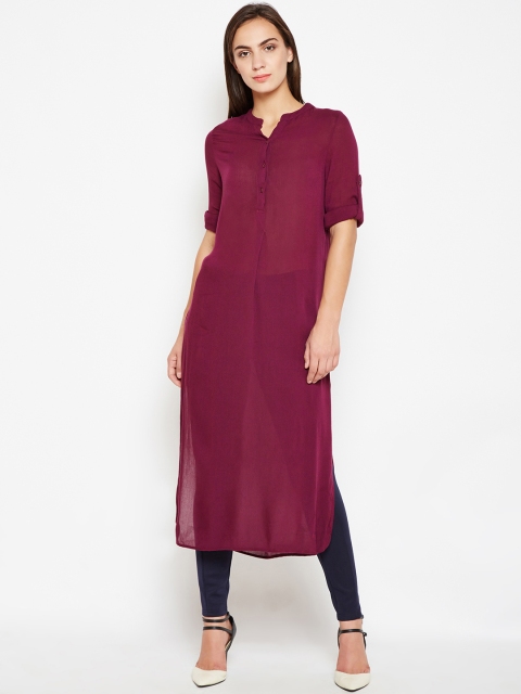 

Oxolloxo Maroon Solid Tunic, Magenta