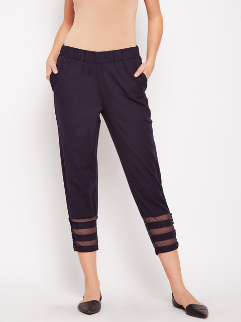 

Be Indi Women Black Straight Fit Solid Regular Trousers