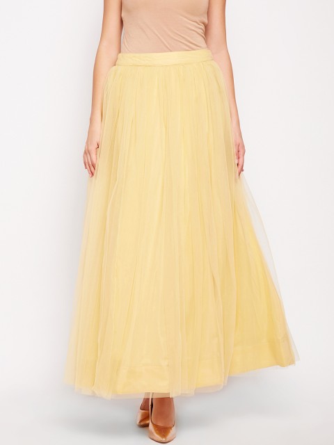 

Be Indi Women Yellow Flared Maxi Skirt