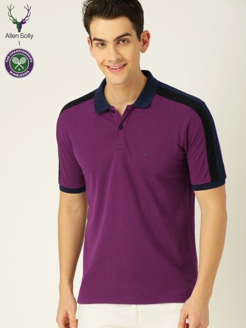 

Allen Solly Sport Men Purple Solid Polo Collar T-shirt