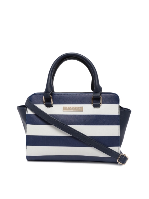 

U.S. Polo Assn. Women Navy Blue & White Striped Handheld Bag