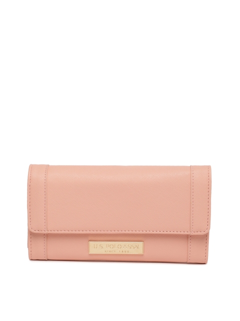 

U.S. Polo Assn. Women Women Pink Solid Three Fold Wallet