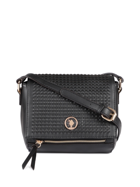

U.S. Polo Assn. Women Black Self Design Sling Bag