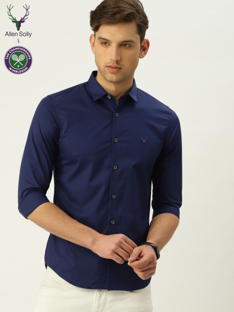 

Allen Solly Sport Men Navy Blue Slim Fit WImbledon Solid Casual Shirt