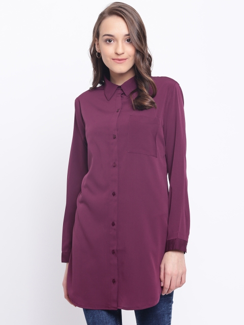

The Gud Look Women Purple Regular Fit Solid Casual Shirt