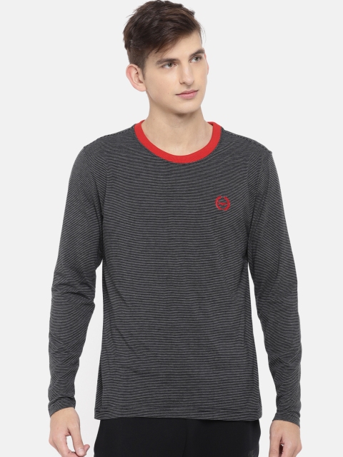 

Park Avenue Men Black Striped Lounge T-shirt PZUC00332-K3
