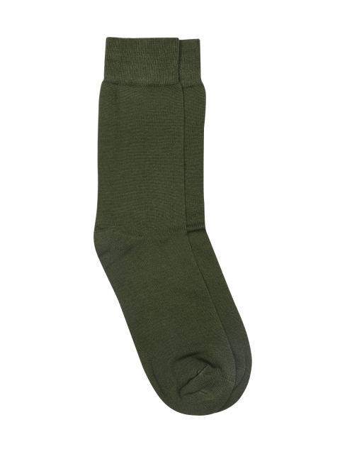 

Park Avenue Men Olive Green Solid Above Ankle Length Socks