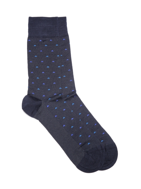 

Park Avenue Men Navy Blue Patterned Above Ankle-Length Socks