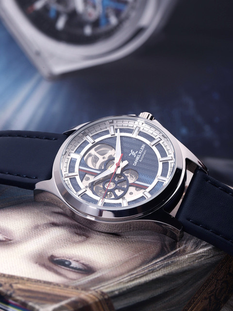 

Daniel Klein Men Blue Skeleton Automatic Analogue Watch DK11861-2