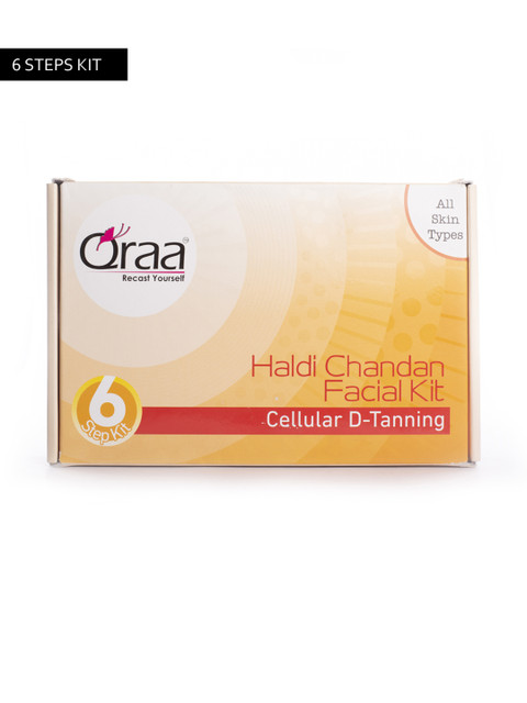 

Qraa 6 Steps Haldi and Chandan Skin Lightening Facial Kit 285 g, Off white