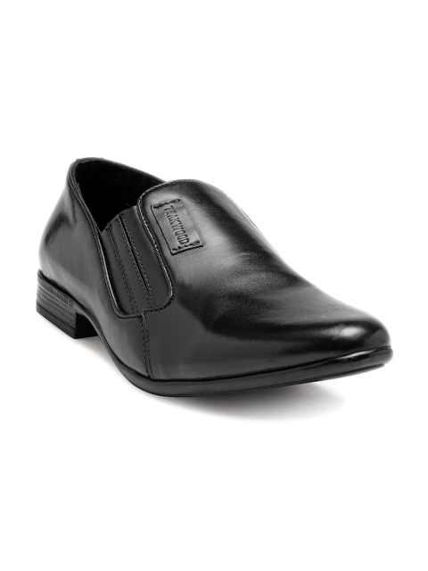 

Teakwood Leathers Men Black Leather Formal Slip-Ons