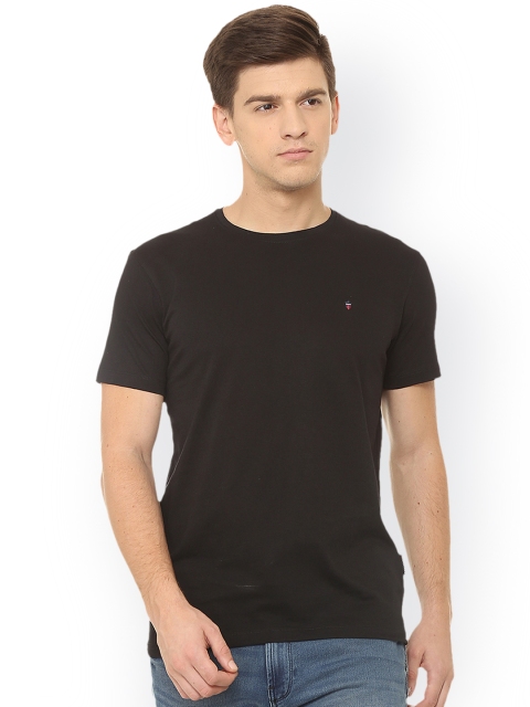 

Louis Philippe Jeans Men Black Solid Round Neck T-shirt