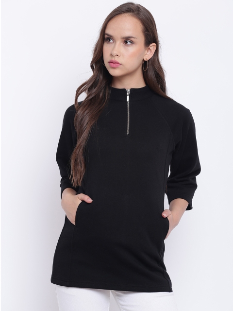 

Texco Women Black Solid Sweatshirt