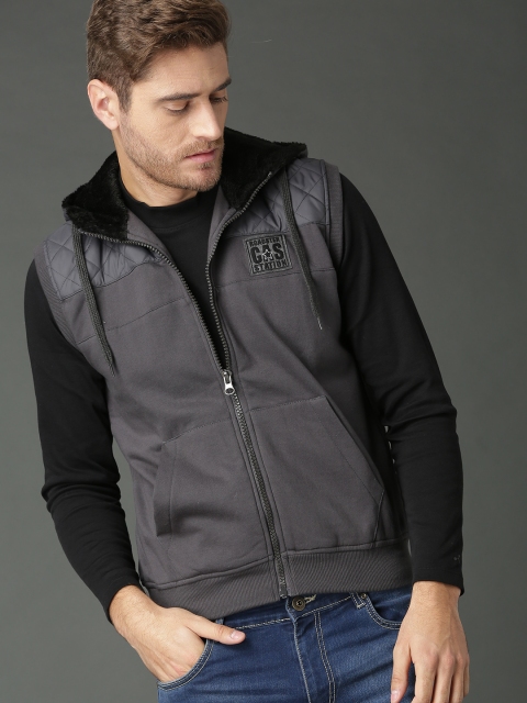 

Roadster Men Charcoal Solid Bomber