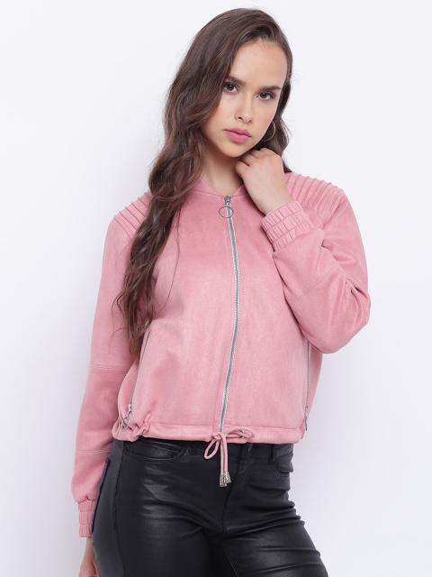 

Texco Women Pink Suede Insulator Bomber Jacket