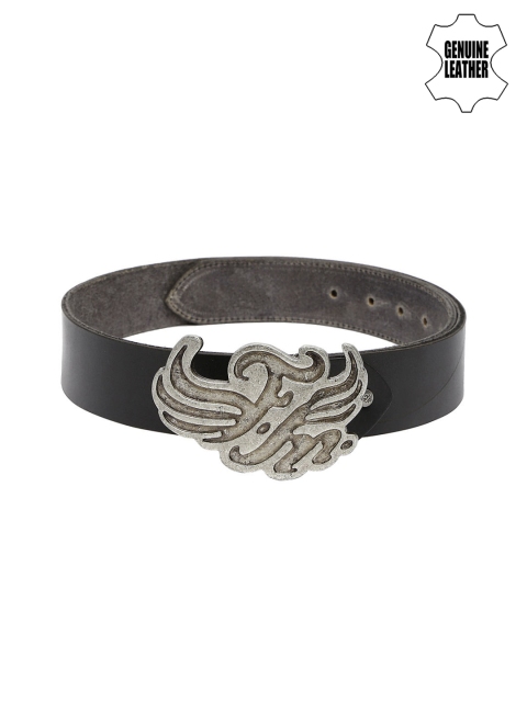 

Flying Machine Men Black Leather Belt