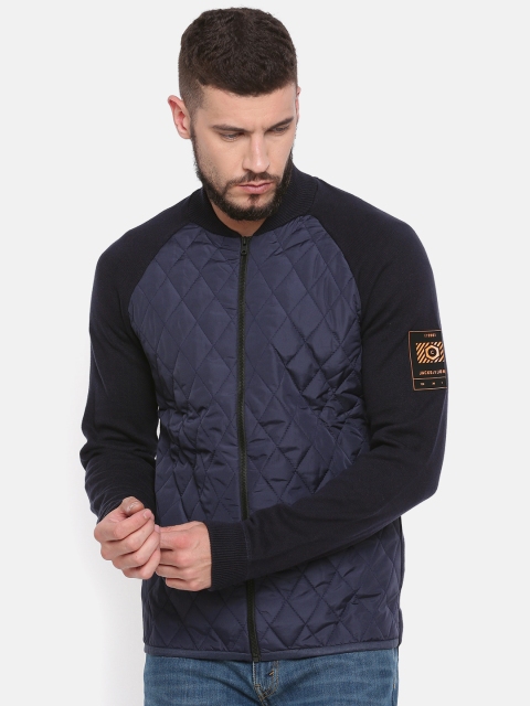 

Jack & Jones Men Navy Blue Solid Cardigan
