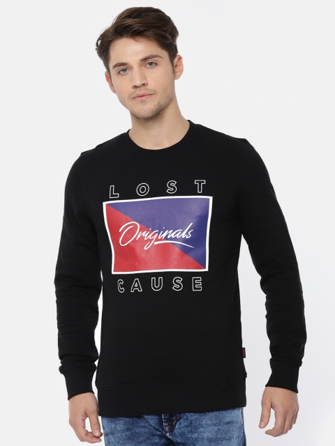 

Jack & Jones Men Black Printed Sweatshirt