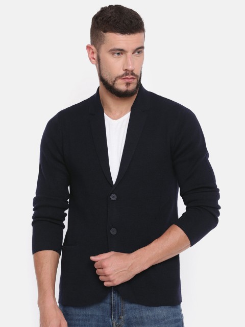 

Jack & Jones Men Black Solid Woolen Cardigan