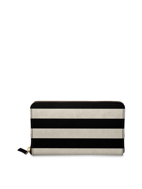 

DailyObjects Women Black & Off-White Striped Zip Around Wallet